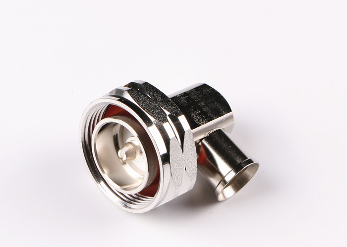 Quality Quick Installation 7/16 Din Male Plug Right Angle Solder Connector for 1/2'' Superflexible Cable for sale