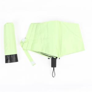 Quality 21 inch compact anti-uv uv protection three fold umbrella with sunproof sunshade in green color for sale