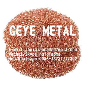 Quality 100% Pure Copper Mesh Scourers, Copper Scouring Pads, Knitted Copper Pan Scrubbers, Cleaning Balls for sale