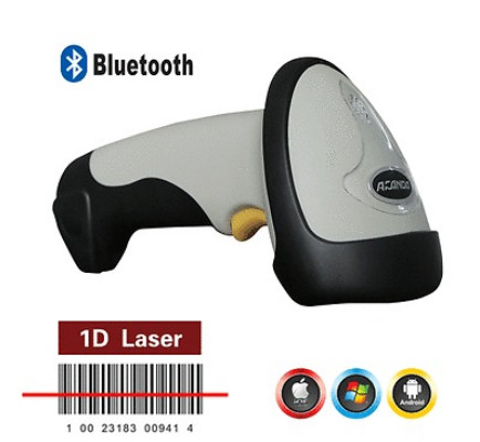 Quality Updated Portable 1D Laser USB Wireless Bluetooth Barcode Scanner with Flash Memory for IOS Android Windows for sale