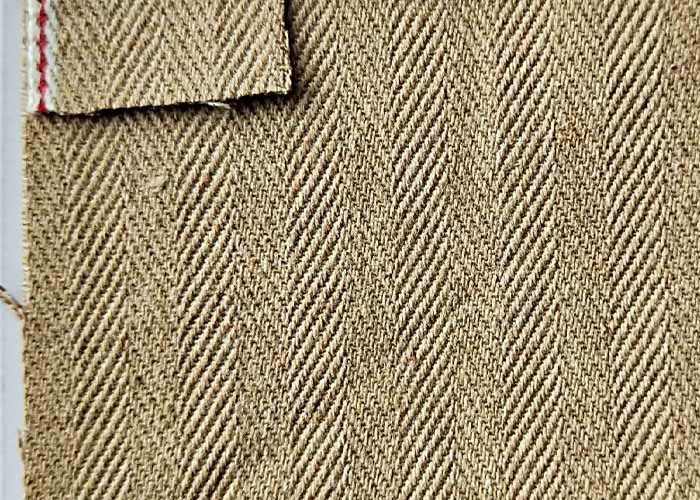 Quality Classic Brown Herringbone Denim Fabric , Twill Jeans Cotton Spandex Denim Fabric for sale