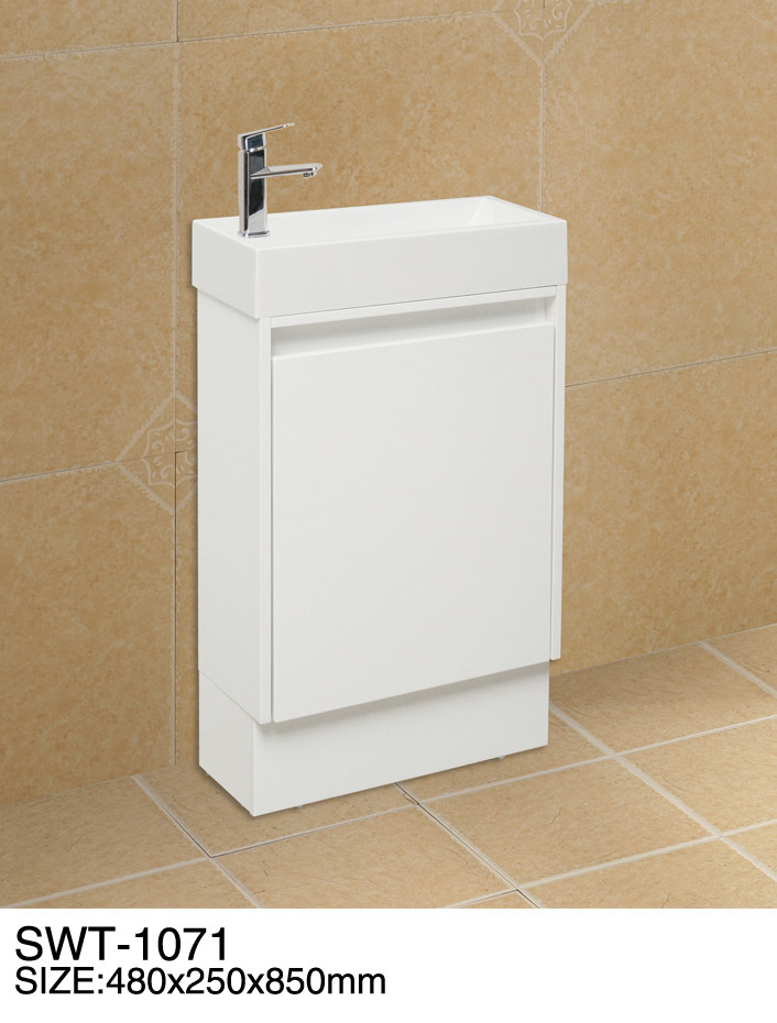 Quality Great Washroom Kitchen Premade Bathroom Vanities Ceramic Basin Floor Standing for sale