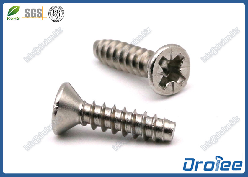 Quality Pozi Countersunk Head Tapping Screw for Plastics, Stainless Steel 304/316/18-8 for sale