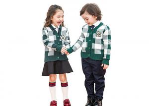Quality Fashion Knitted School Uniform Cardigan Sweaters , Girls Uniform Cardigan Soft Feeling for sale