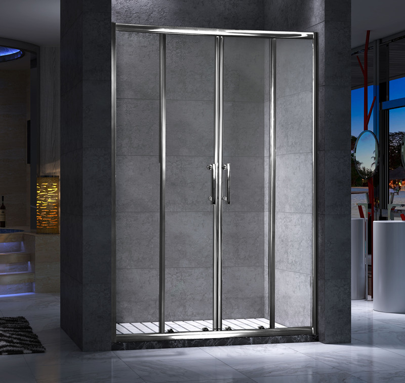 Quality Four Doors Custom Glass Shower Doors And Frame Translucent PVC Strips Waterproof for sale