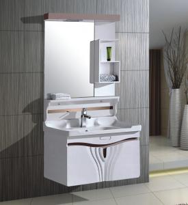 Quality Modern PVC Bathroom Vanity , Floor Mounted Bathroom Cabinets Waterproof for sale