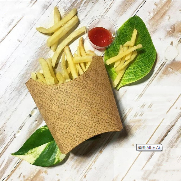OEM ODM Fried Chicken Disposable French Fry Holder Glossy Lamination