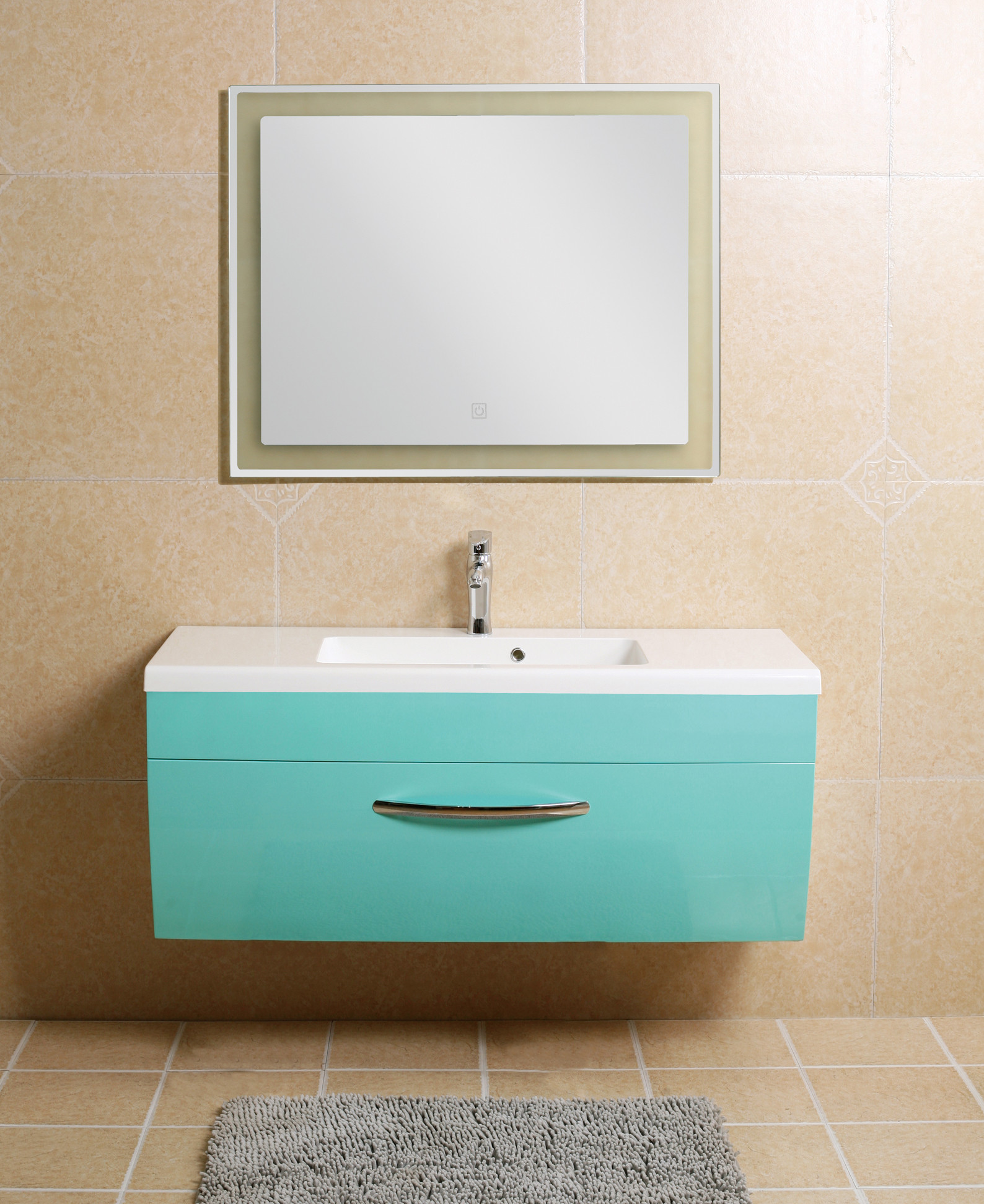 Quality Contemporary Bathroom Furniture Vanities With Tops Radiant Door Lake Blue Colored for sale