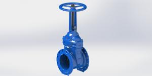 FBE Coated Yoke Water Gate Valve With Rubber Wedge Rising Stem Outside Screw