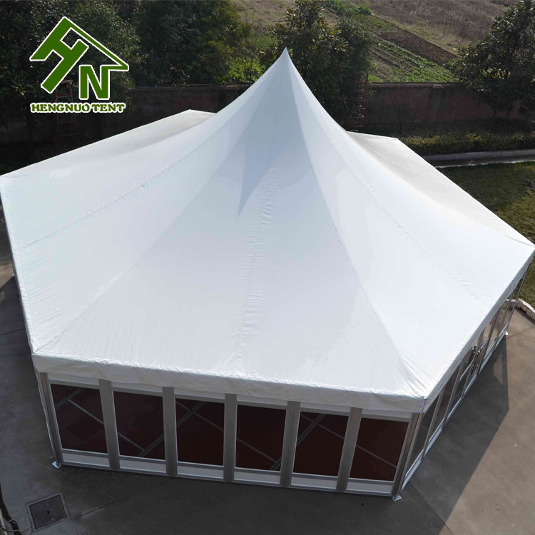 Quality Outdoor Exhibition Hexagon Marquee Tent PVC Resistant Roof For White Events for sale
