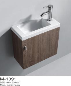 Quality Creative MDF Bathroom Vanity White Washed Oak Finish Solid White Vanity Top Above for sale