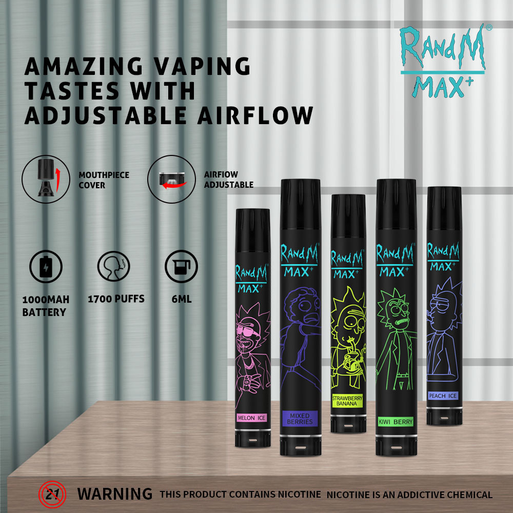 Quality Adjustable Airflow RANDM Max 1700 Puffs  6ml E Juice Filled FDA Certificated for sale