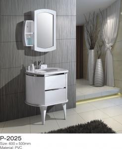 Quality High End Plastic Bathroom Vanity Cabinets 5mm Mirror Floor Mounting White Color for sale