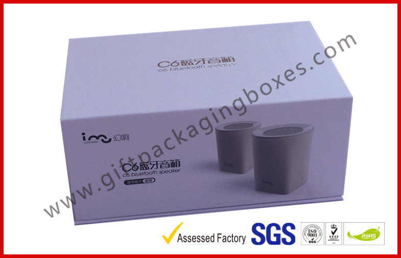 Quality Blue Tooth Speaker Magnetic Rigid Gift Boxes White And Blue Custom Packaging Boxes for sale