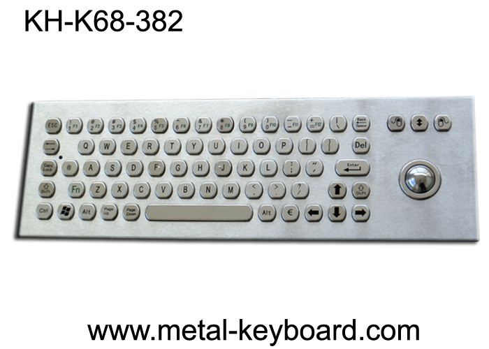 67 Keys Ruggedized Keyboard / Metal Computer Keyboard with Laser Trackball