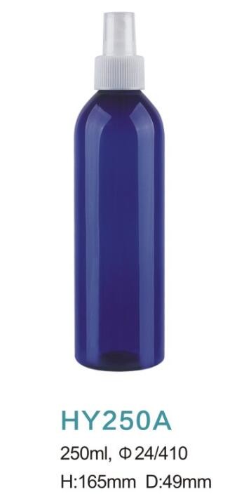 Quality Blue amber Clear round 250ml cheap empty pet plastic water mist spray bottle manufacturer for sale
