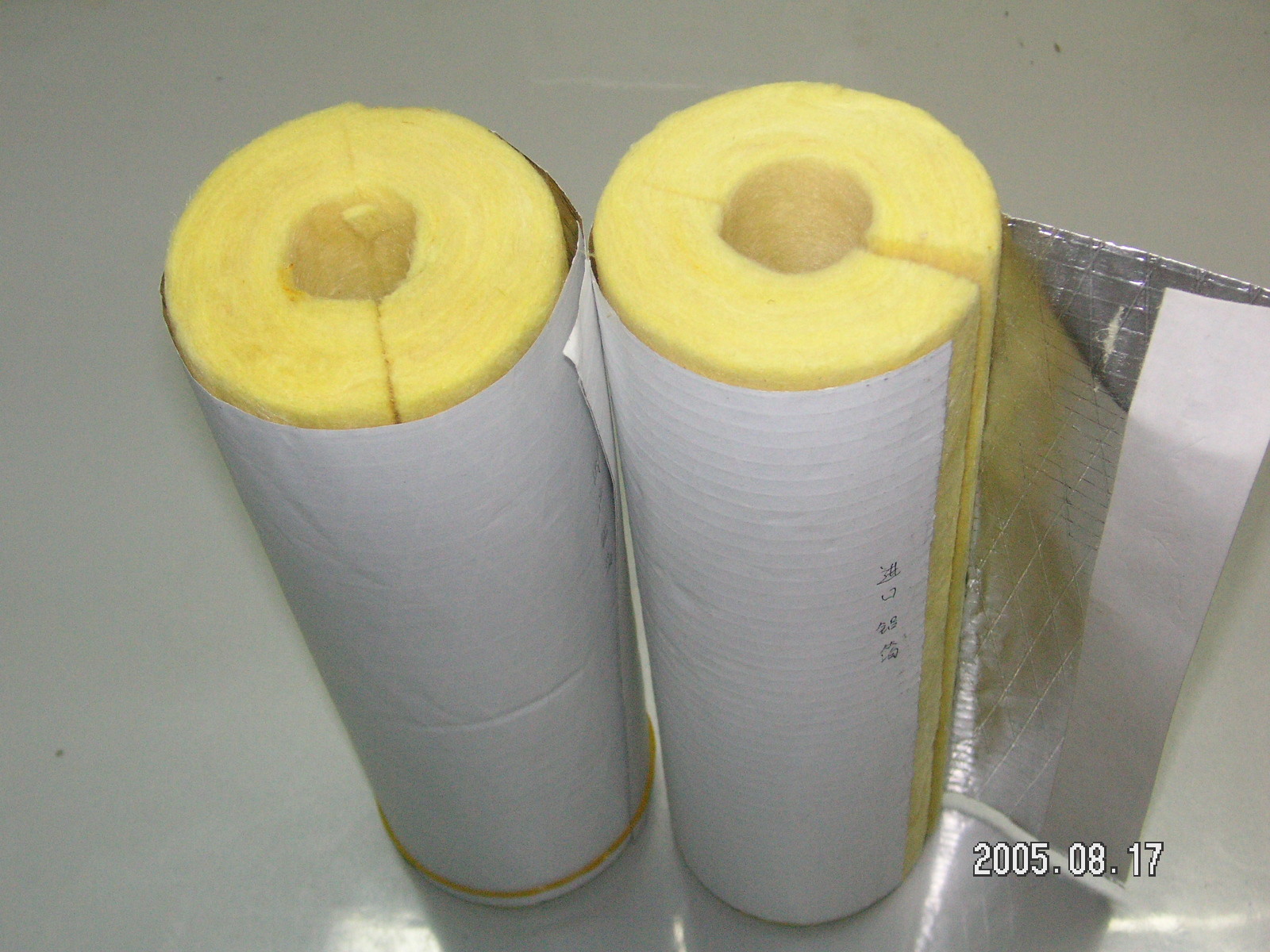 Quality Glass Wool Aluminum Foil Faced Pipe Insulation Thermal Conductivity 80 kg/m3 for sale