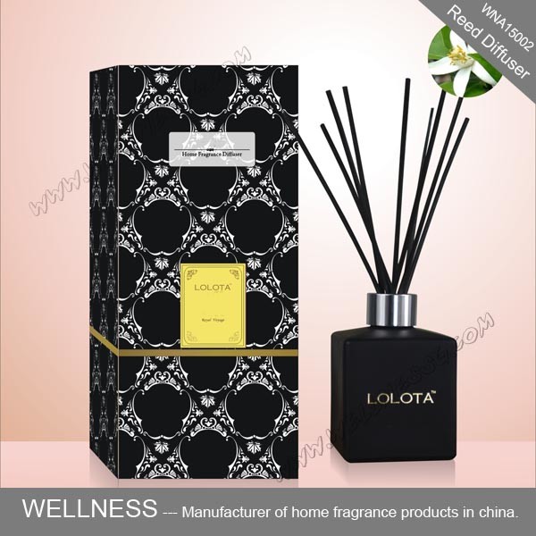 Black Square Home Reed Diffuser No Flame Fresh Smelling For Room Fragrance