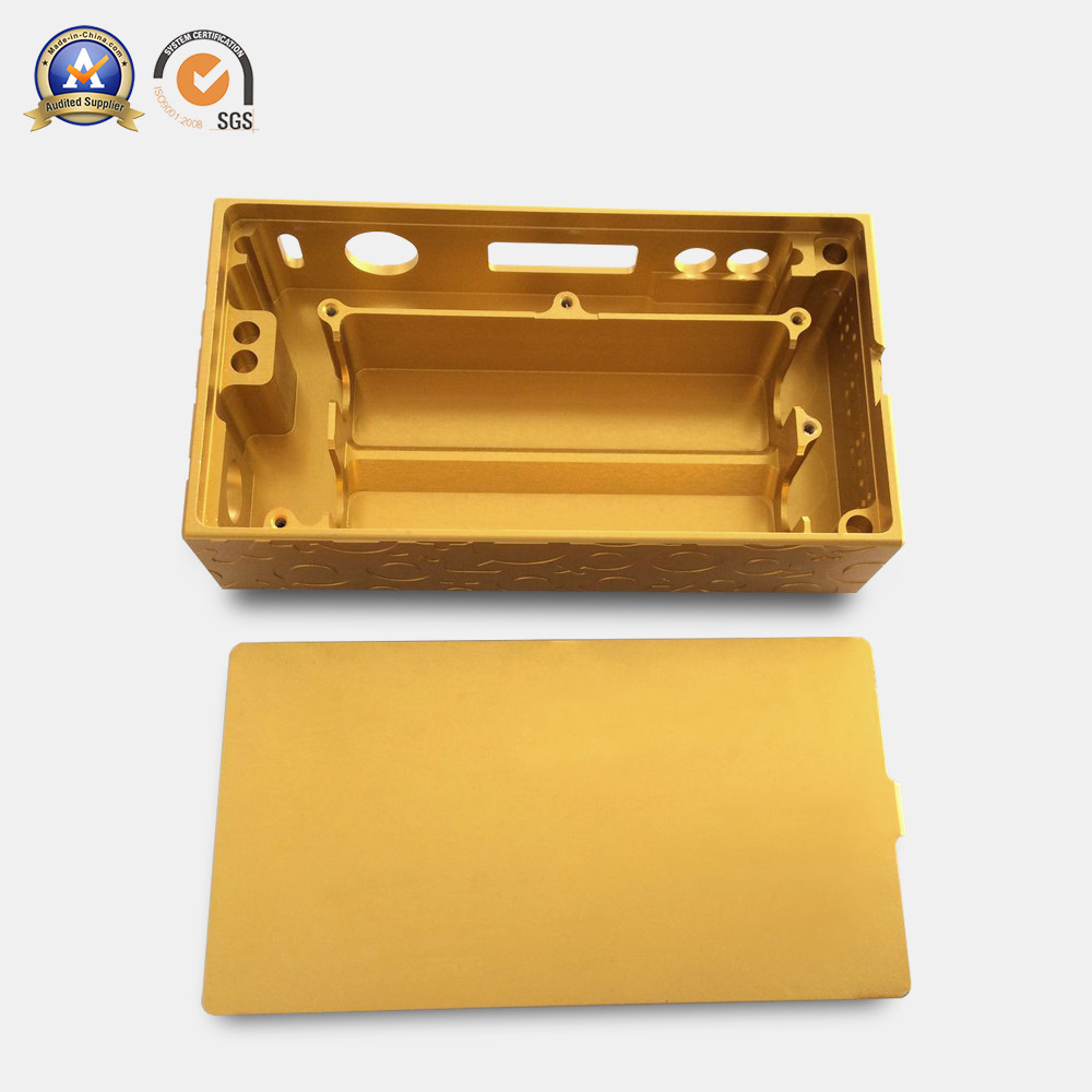 Yellow Coated Cnc Mechanical Parts Electronic Cigarette Aluminum Case