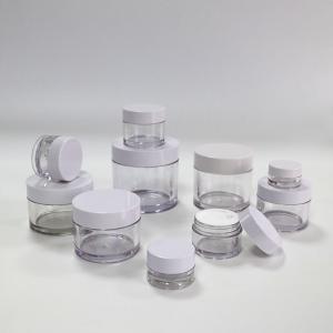 Quality Food Grade Plastic Cosmetic Jars , 2Oz 4Oz PETG Cream Jar With Plastic Screw for sale