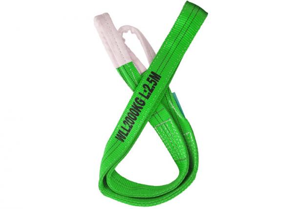 Buy Green Double Ply Webbing Sling , 2T Flat Web Lifting Slings Customized Size at wholesale prices