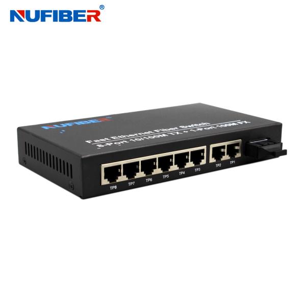 10/100M 8 Port RJ45 1 Fiber Port Dual Fiber MM 1310nm 2km Optical Fiber Ethernet Switch NF-M108C