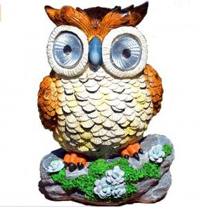 China Polyresin 8 Inches Owl Animal Shaped Solar Garden Lights on sale