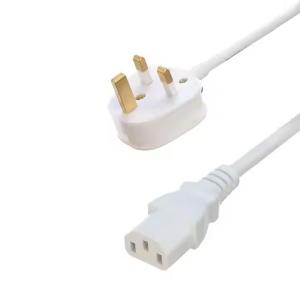 UK BS Approval C13 C14 Power Cord 3 Pin Bs Plug C13 Connector Ce7/7 With 1.5m 2m H05vv-F Computer Power Cable