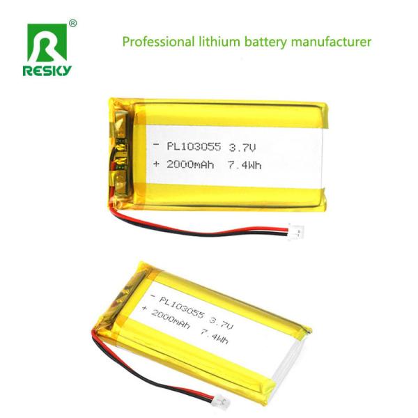 Rechargeable Lipo Battery 103055 3.7V 2000mAh 7.4wh Power Solar Lithium Ion Battery Cell