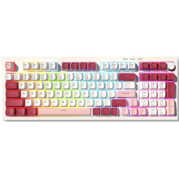 ETEK 97-Key Mechanical-Feel Wired Keyboard with Detachable USB Type-C and 10M Click Life for Durable Performance