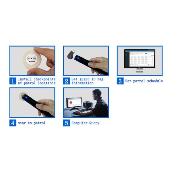 Security Patrol Clocking System Drop Water Resistance Silicon Layer Covered Inside Body 125g