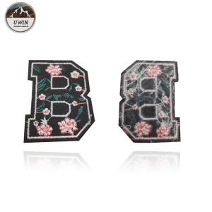 Quality B Shape Custom Varsity Letter Patches , Retro Embroidered Patches With Iron On Backing for sale