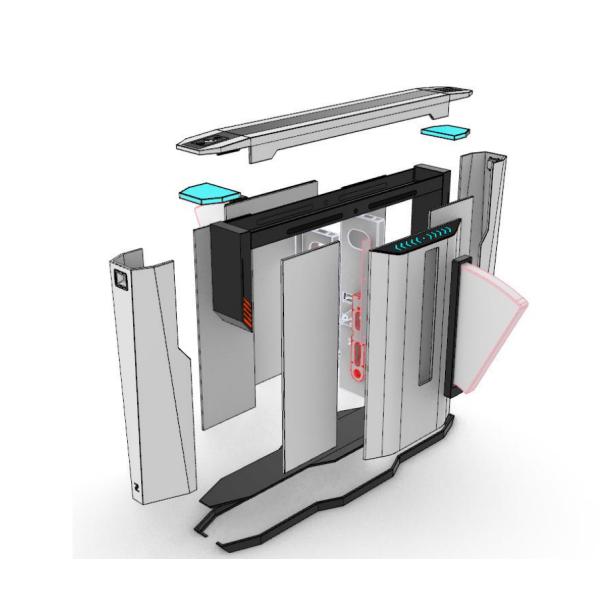 DC12V QR Code Flap Barrier Turnstile Passage Width 600-900mm