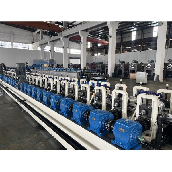 Section Drive Solar Roll Forming Machine 30mm Module Frame By Gear Box Cr12