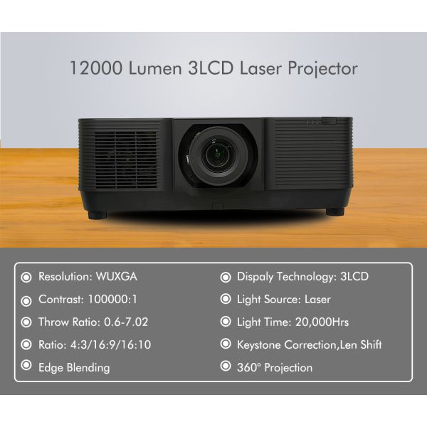 12000 Lumens WUXGA 3LCD Laser Projector with 360° Installation for Professional Projection Mapping