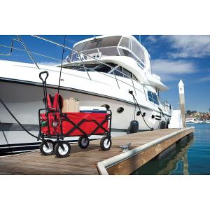 Folding Garden Cart’S Telescoping Adjustable Handle Locks And Extends Allows