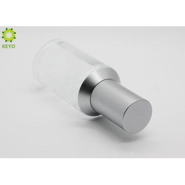Empty Cosmetic 40ml Moisturizing Lotion Clear Glass Bottles With Silver Plastic Pump Cap