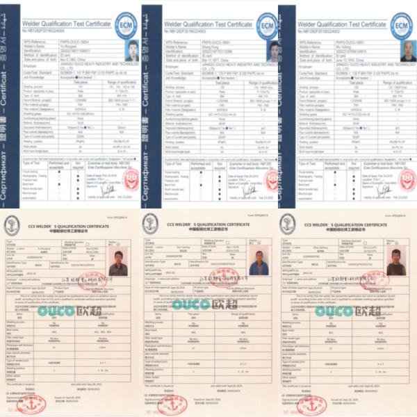 Welding certification documentation