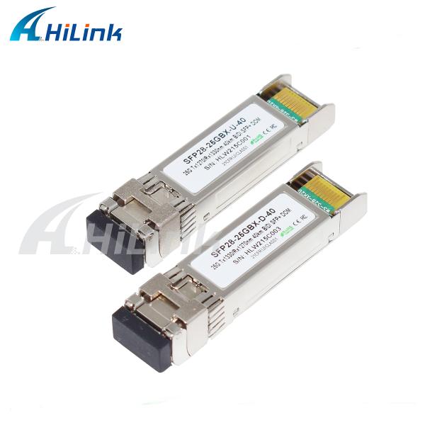 25Gb/s 40Km SFP28 BIDI Transceivers LC Single Connector Hot Pluggable Fully RoHS Compliant
