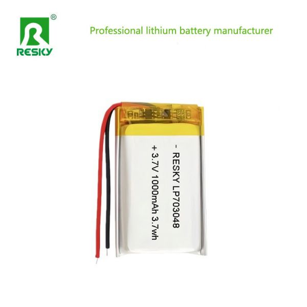Power Lipo Battery RESKY LP703048 3.7v 1000mAh 3.7Wh Rechargeable Lithium Polymer Batteries