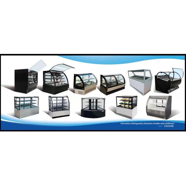 Luxury refrigerated cake display case for bakery shop with CE/ETL