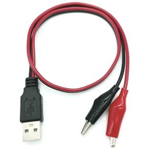 China Crocodile Clamps Alligator Clip to USB A Male Test Wire Adapter Cable for Testing Circuit on sale