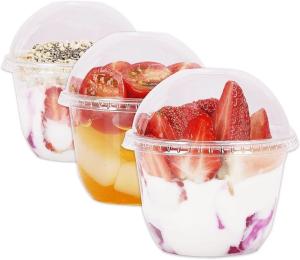 China Clear Transparent Custom Disposable Cups Plastic Coffee Cups With Dome Lid on sale