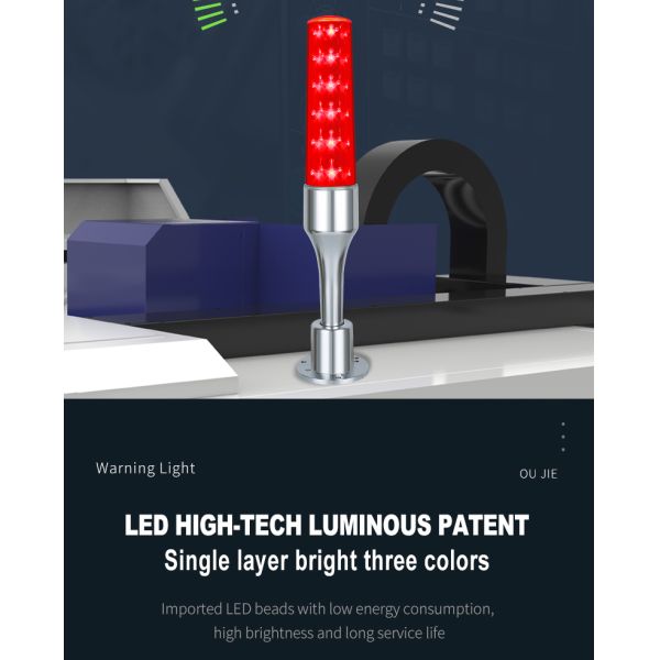 Hidden Detachable Base LED Tower Lamp Flashing Warning Tower Light With Alarm Buzzer