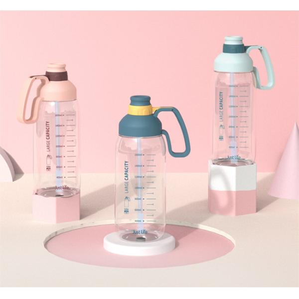 Outdoor Big Workout Plastic Sport Bottles 1.8L With Handle
