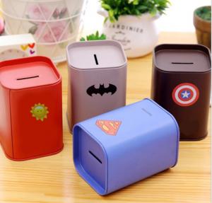 Quality OEM Large Money Saving Tin 4 Color Tin Can Piggy Bank for sale