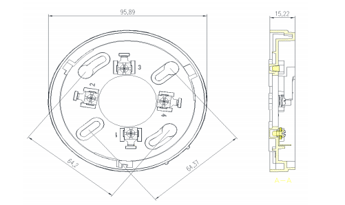 Industrial Control Equipment 4 Wire Smoke Detector with Relay Output and High Sensitivity