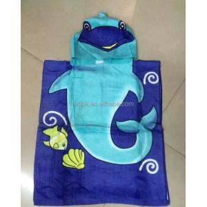 Buy cheap custom designer print with logo sublimation kids poncho beach towel from wholesalers