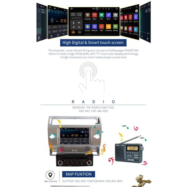 7" Reverse Camera Citroen Car Stereo DVD Player With CD Video FM AM