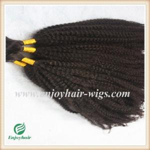 China Indian 5A virgin  hair bulk ,natural color(can be dye) afro kinky curly 10''-26''length on sale